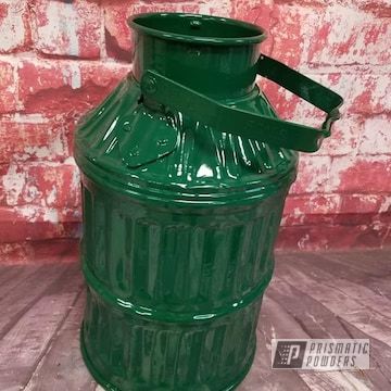 Powder Coated Green Refinished Vintage Oil Can