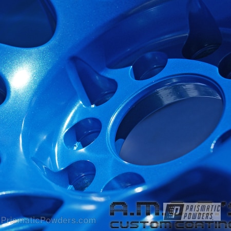 Powder Coating: Wheels,Custom,Blue wheels,powder coating,SPARKS BLUE UMB-1809,powder coated,Prismatic Powders