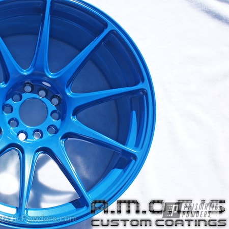 Powder Coating: Custom,Blue wheels,powder coating,SPARKS BLUE UMB-1809,Prismatic Powders,powder coated,Wheels