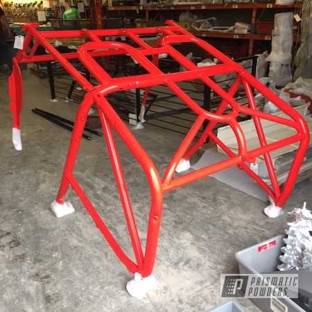 Powder Coating: Custom,Roll Cage,Jeep,Automotive,RAL 3020 Traffic Red