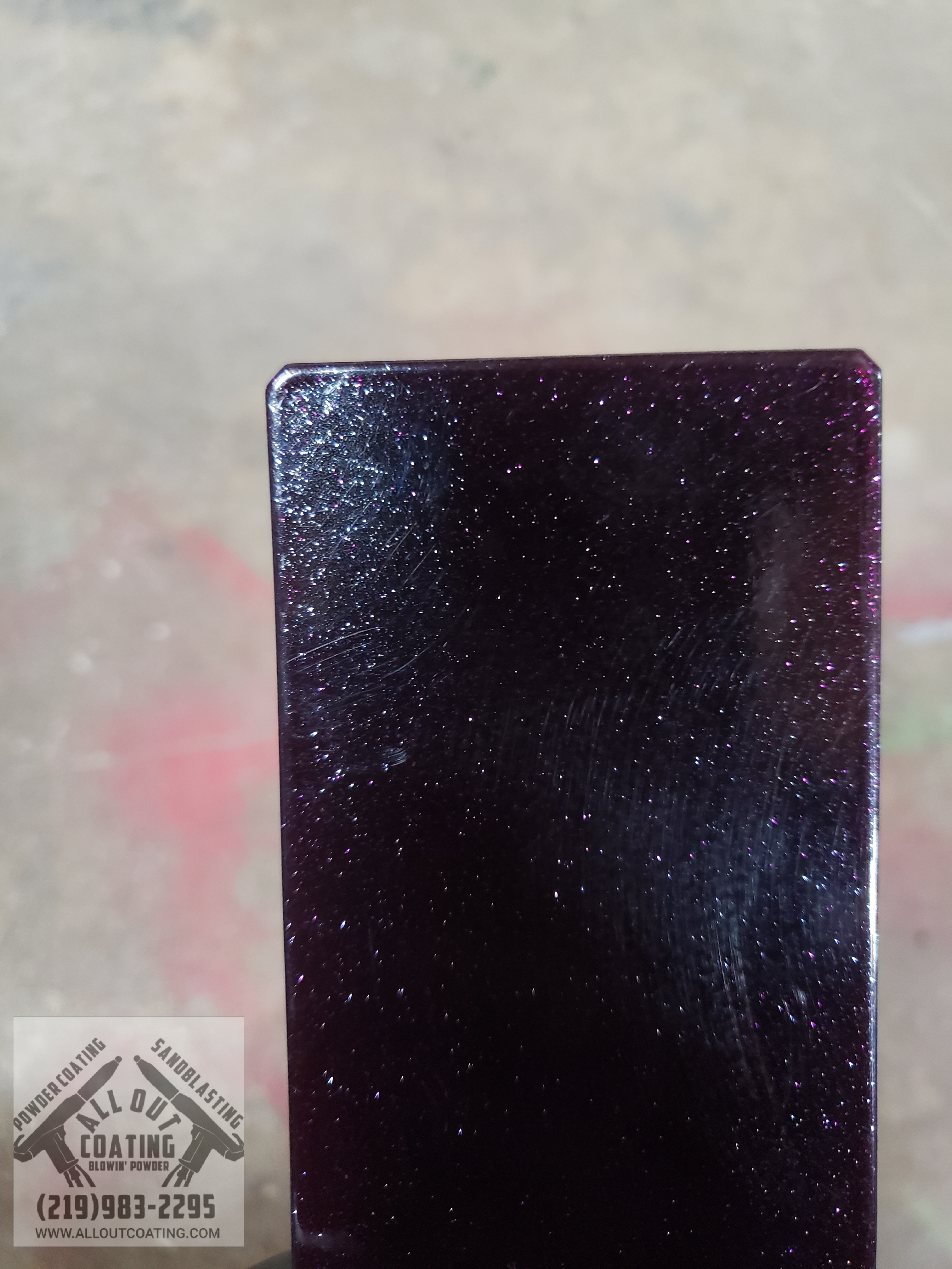 Candy Raspberry Powder Coat Test Color Combination using Racing Raspberry over Ink Black ...