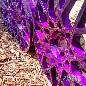 Powder Coated Purple 18 Inch Aluminum Wheels And Car Accents