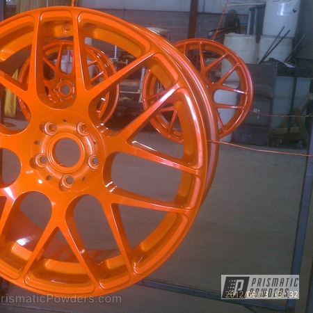 Powder Coating: Wheels,Custom,VW wheels,powder coating,powder coated,Prismatic Powders,Orange,Striker Orange PPS-4750
