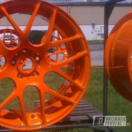 Powder Coating: Custom,Orange,powder coating,Striker Orange PPS-4750,Prismatic Powders,VW wheels,powder coated,Wheels