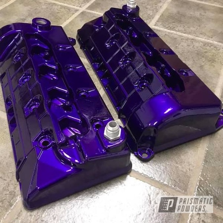 Powder Coating: Valve Covers,Clear Vision PPS-2974,Illusion Purple PSB-4629,Automotive