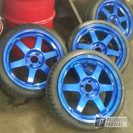 Powder Coating: Blue wheels,Illusion Blue-Berg PMB-6910,Miata,mx5,Clear Vision PPS-2974,Mazda,16" Wheels