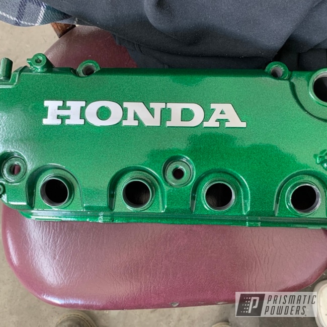 Powder Coated Green Honda Valve Cover