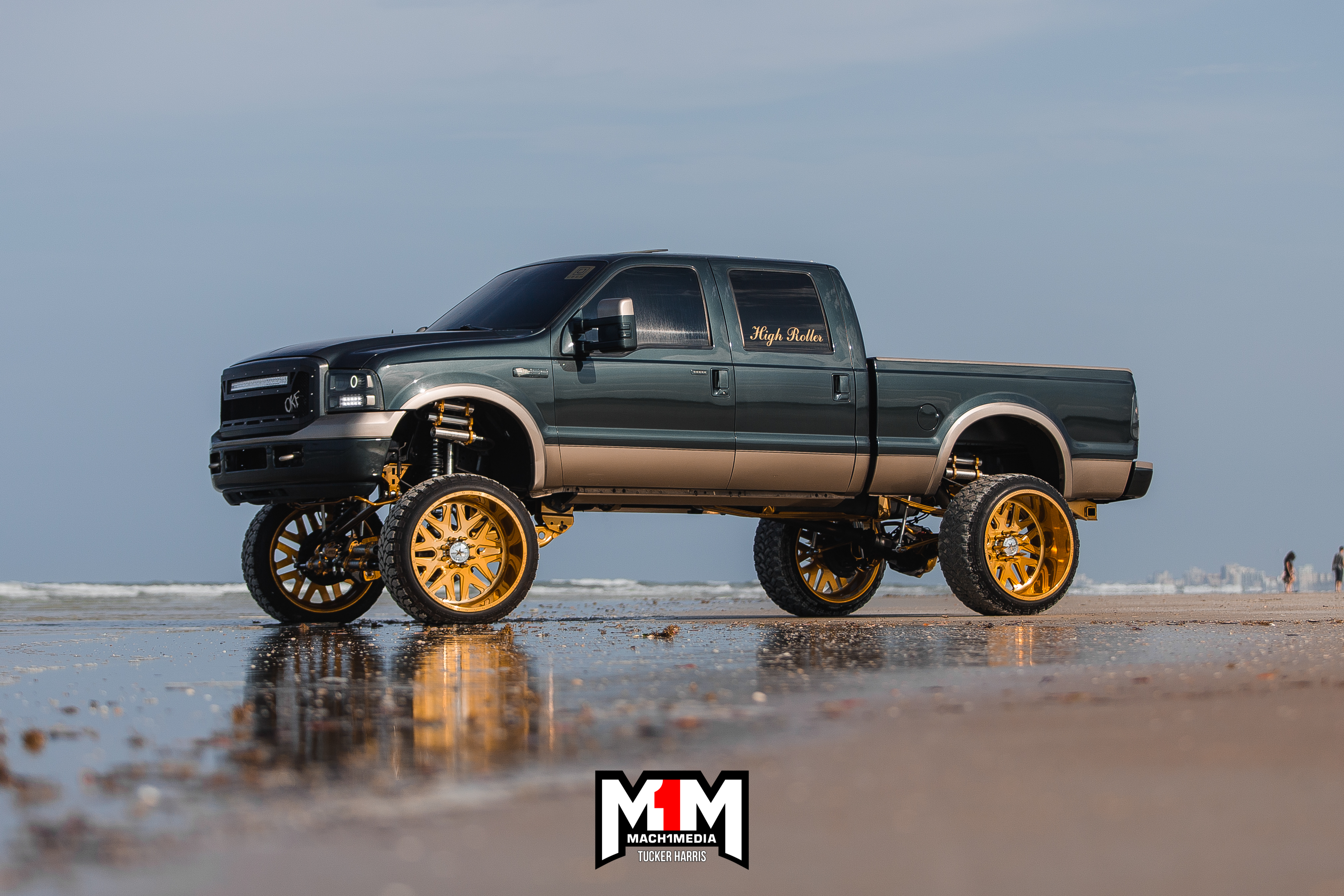 Custom Ford F250 Truck Wheels finished in Candy Gold | Prismatic Powders