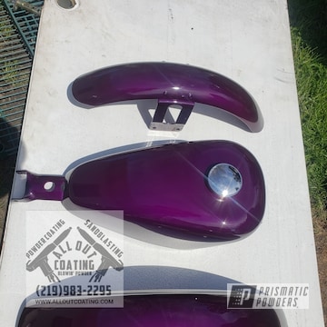 Powder Coated Purple Custom Harley Fuel Tank And Fenders