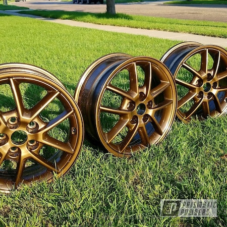 Powder Coating: Mitsubishi OEM GSX Wheels,Bronze Chrome PMB-4124,Single Stage Application,Automotive,Custom Wheels,Wheels