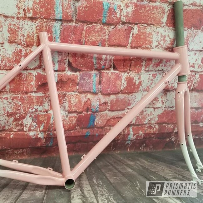 Powder Coated Two Toned Bicycle Frame In Pss-5690 And Ral-3015