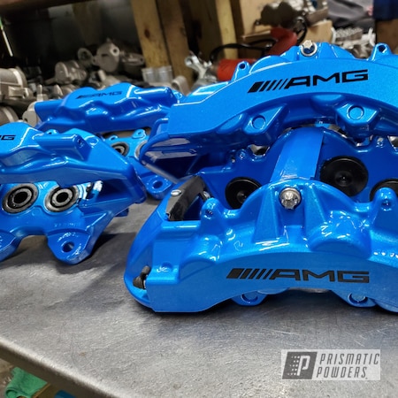 Powder Coating: Brembo,AMG,Clear Vision PPS-2974,Illusion Lite Blue PMS-4621,Automotive,Brake Calipers