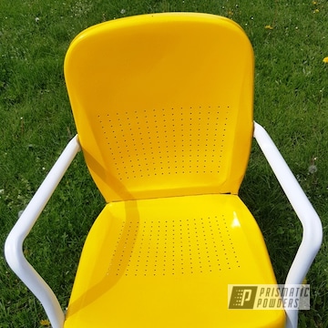Powder Coated Refinished Metal Chair