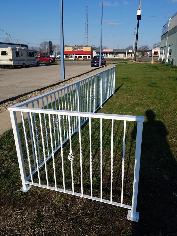Refinished Metal Hand Railing coated in Gloss White | Prismatic Powders