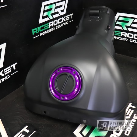 Powder Coating: Matte Black PSS-4455,Automotive,Clear Vision PPS-2974,Custom Motorcycle,Motorcycles,Illusion Violet PSS-4514,Motorcycle Gas Tank,Gas Tank
