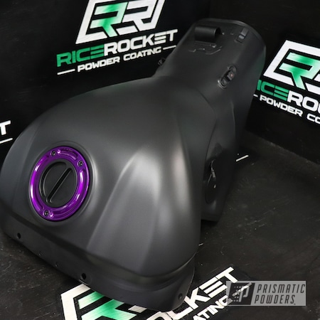 Powder Coating: Motorcycles,Gas Tank,Matte Black PSS-4455,Custom Motorcycle,Clear Vision PPS-2974,Motorcycle Gas Tank,Automotive,Illusion Violet PSS-4514
