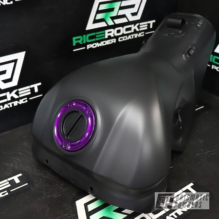 Powder Coating: Motorcycles,Gas Tank,Matte Black PSS-4455,Custom Motorcycle,Clear Vision PPS-2974,Motorcycle Gas Tank,Automotive,Illusion Violet PSS-4514
