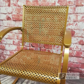 Powder Coated Gold Refinished Metal Chairs
