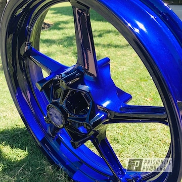 Powder Coated Yamaha Motorcycle Wheels In Ppb-5630 And Ppb-5245