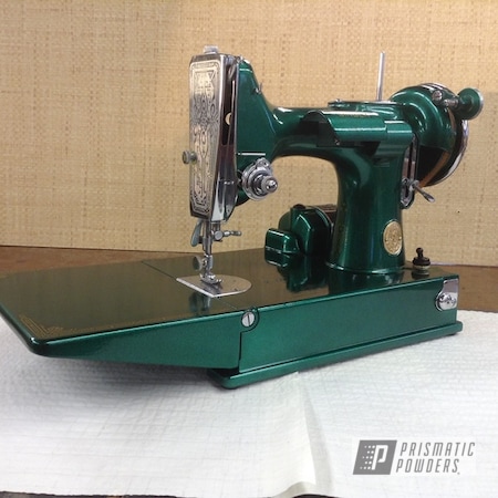 Powder Coating: Antique,Clear Vision PPS-2974,Sewing Machine,Ultra Illusion Green PMB-5346