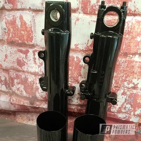 Powder Coating: Ink Black PSS-0106,Fork Extensions,Motorcycles,Cowbell,Harley Davidson,Automotive,Motorcycle Parts