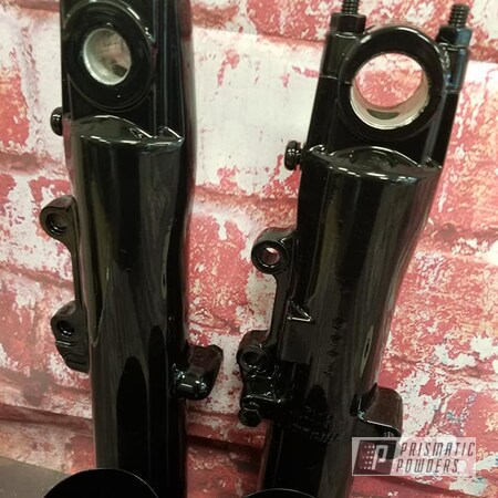 Powder Coating: Ink Black PSS-0106,Fork Extensions,Motorcycles,Cowbell,Harley Davidson,Automotive,Motorcycle Parts
