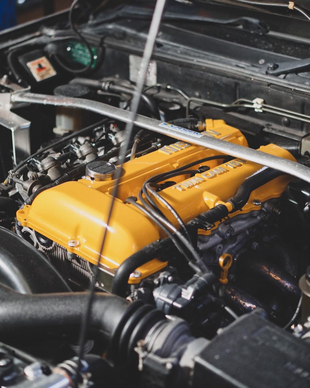 Powder Coating Car Rocker Cover Custom Nissan Rocket Engine Cover coated in Dijon Yellow | Prismatic ...