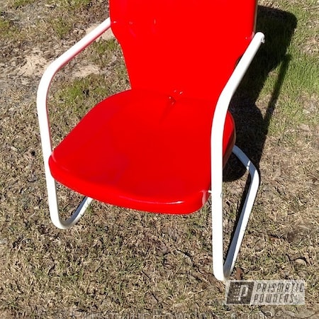 Powder Coating: Custom Chair,Fire Red PMB-4195,Overcast PSS-4084,Patio Furniture,Furniture,Two Tone