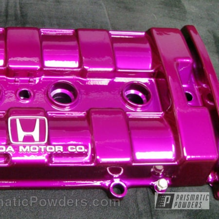 Powder Coating: Custom,Valve Cover,powder coating,Purple,Clear Vision PPS-2974,Honda,Automotive,Prismatic Powders,Illusion Violet PSS-4514,powder coated
