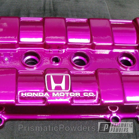 Powder Coating: Custom,Valve Cover,powder coating,Purple,Clear Vision PPS-2974,Honda,Automotive,Prismatic Powders,Illusion Violet PSS-4514,powder coated