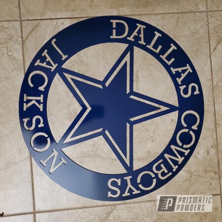 Powder Coating: Dallas Cowboys,Truck Blue PSS-1126,NFL Football,Miscellaneous,Metal Sign