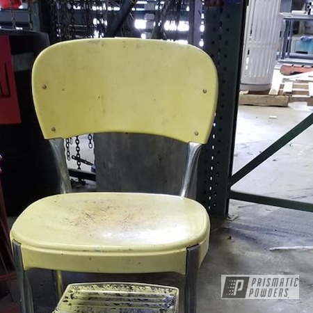 Powder Coating: Retro,Clear Vision PPS-2974,Vintage Chairs,High Chair,Cosco Step Stool,RAL 1016 Sulfur Yellow,Step Stool