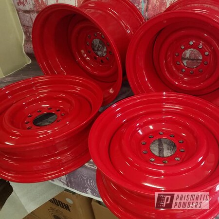 Powder Coating: Steel Wheels,15" Steel Wheels,RAL 3002 Carmine Red,Automotive,Wheels