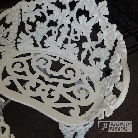 Powder Coating: Gloss White PSS-5690,Patio Chairs,Cast Iron Setee,Patio Furniture,Vintage Lawn Furniture,Cast Iron Chairs