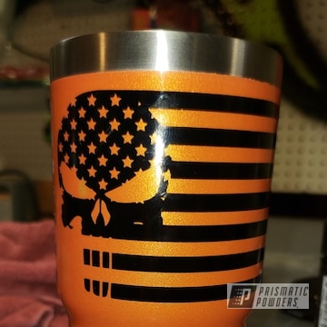 Powder Coated Punisher Themed Tumbler In Pmb-6908 And Pps-2974