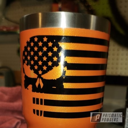 Powder Coating: Custom Cups,Custom Tumbler Cup,Clear Vision PPS-2974,Illusion Blueberry PMB-6908,Punisher
