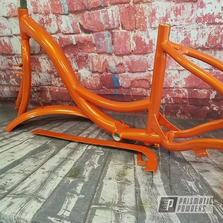 Powder Coating: RAL 1018 Zinc Yellow,Schwinn Bike,Electric Trike,Motorized Bicycle,Bicycles,Clear Vision PPS-2974,Illusions,Illusion Orange PMS-4620,Bicycle Frame