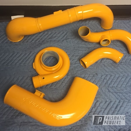 Powder Coating: Turbo Parts,RAL 1028 Melon Yellow,Automotive