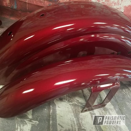 Powder Coating: Motorcycles,Motorcycle Fender,Illusion Cherry PMB-6905,Clear Vision PPS-2974,Automotive,Motorcycle Parts,Illusions,Motorcycle Tank