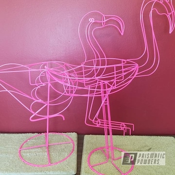 Powder Coated Metal Flamingo Yard Art In Pss-3063
