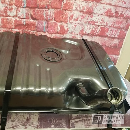 Powder Coating: Ink Black PSS-0106,Automotive Gas Tank,Fuel Tank,Clear Vision PPS-2974,Car Parts,Automotive,Kingsport Grey PMB-5027,Automotive Fuel Tank