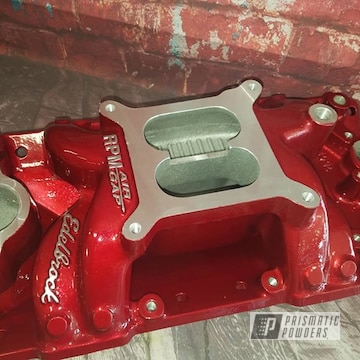 Powder Coated Chevy Intake Manifold In Hss-2345 And Upb-4842