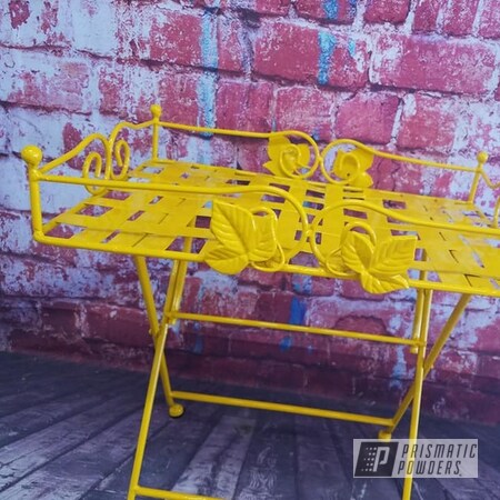 Powder Coating: Patio Furniture,Table,Serving Cart,Outdoor Furniture,RAL 1003 Signal Yellow