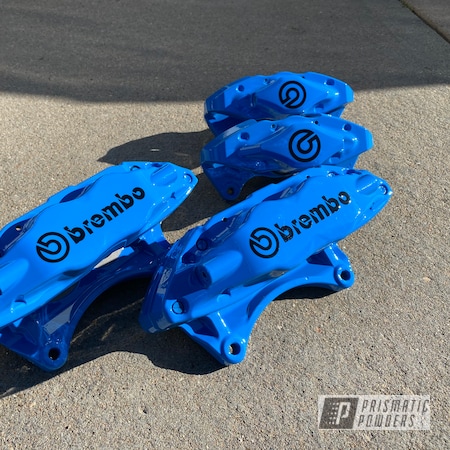 Powder Coating: Automotive,Calipers,Clear Vision PPS-2974,STI,brembos,Brembo,Clear Vision,Playboy Blue PSS-1715,Subaru,Brembo Brake Calipers,Car Parts