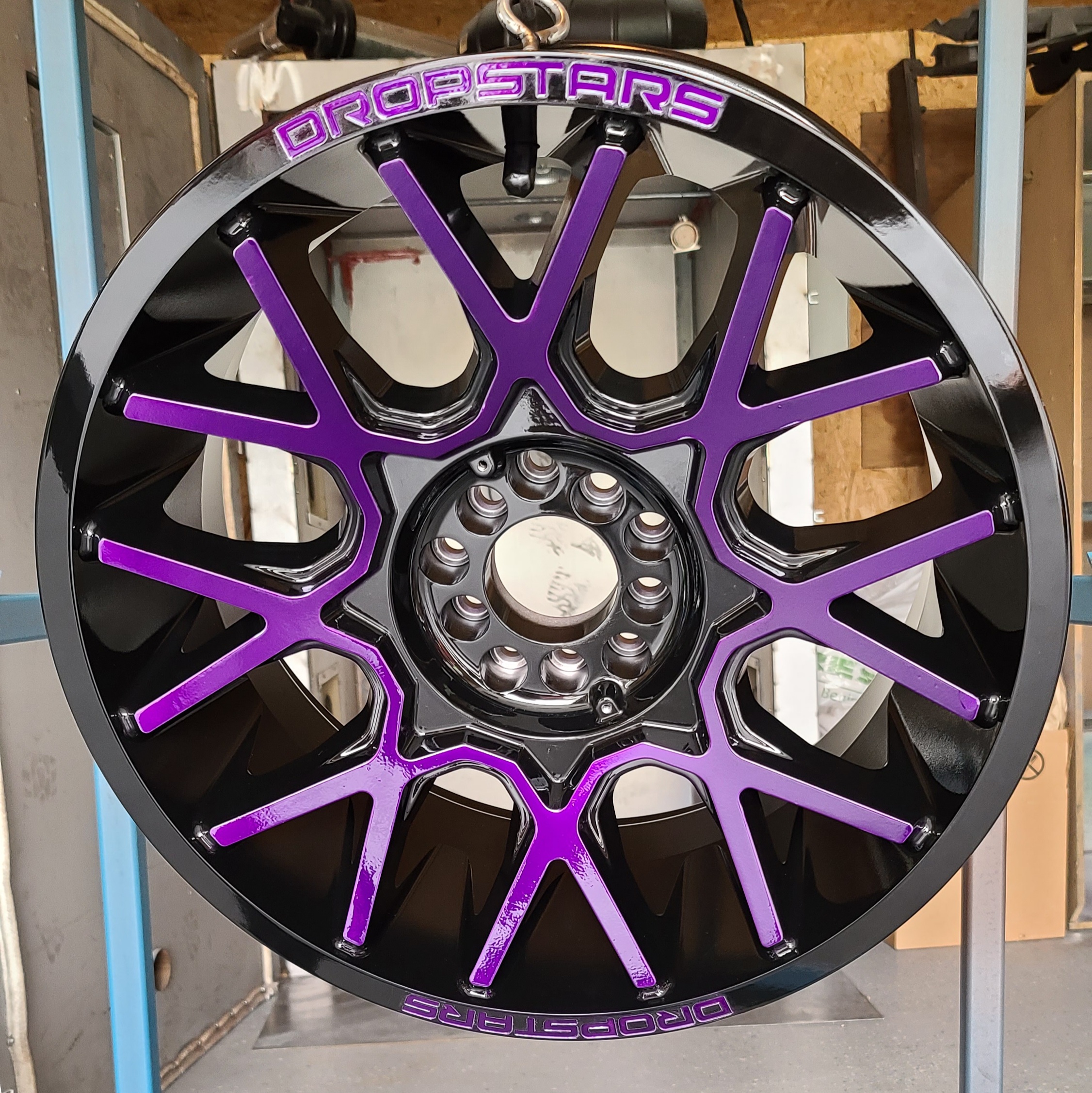 Two Toned Jeep Rims and Suspension Parts finished with Illusion Purple ...
