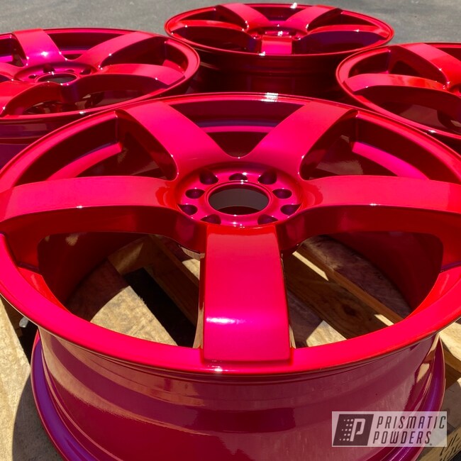 Powder Coated Set Of Wheels In Pps-5875