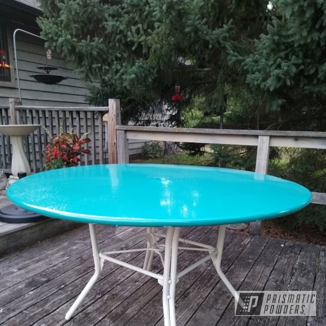 Powder Coated Retro Patio Table In Pss-2791 And Ral 9010