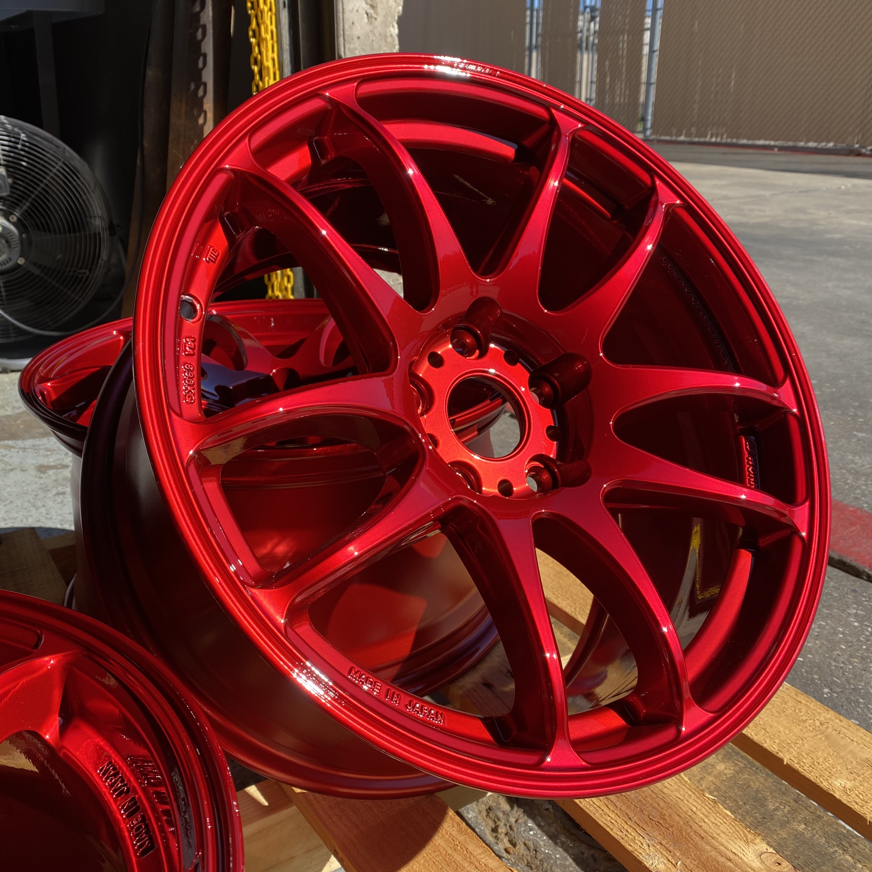 Custom Rims coated in Lollypop Red | Prismatic Powders
