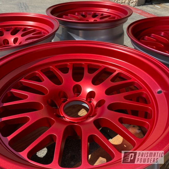 Powder Coated Refinished Set Of Rims In Ppb-5936