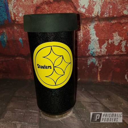 Powder Coating: RAL 1018 Zinc Yellow,Can Koozie,Drinkware,Koozie,City Lights PMB-2689,Custom Logo,Steelers